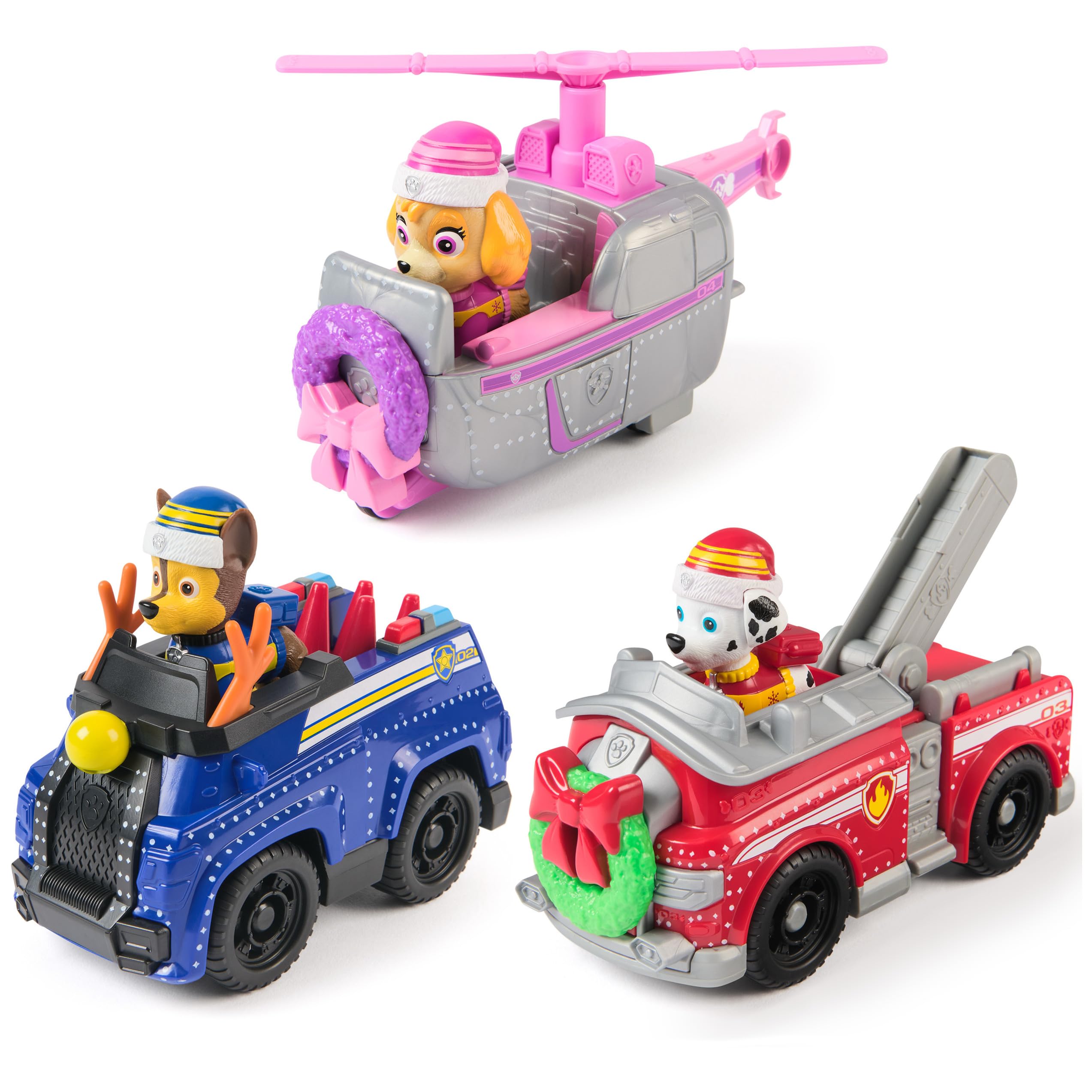 Amazon.com: Paw Patrol Holiday Vehicle Bundle, Holiday-Themed